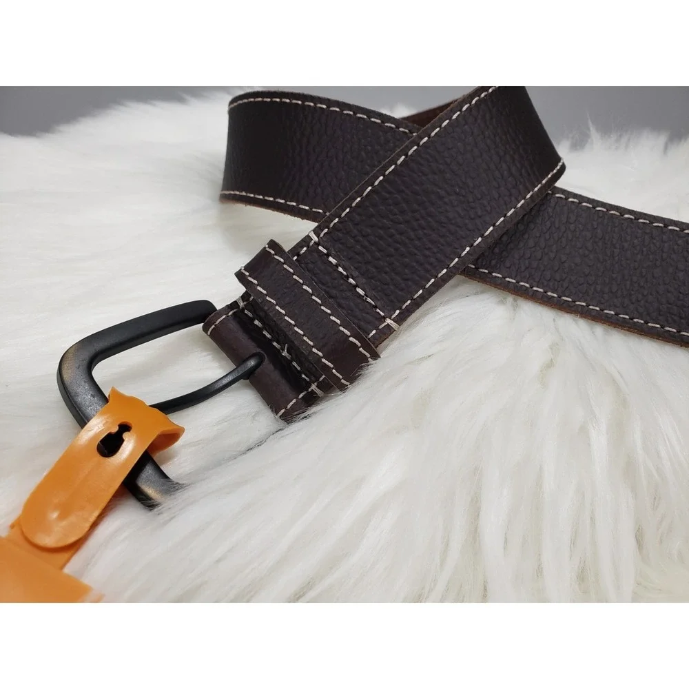 NEW Men's Timberland 38-40 Leather Belt Size‎ Large Solid Full Grain Leather